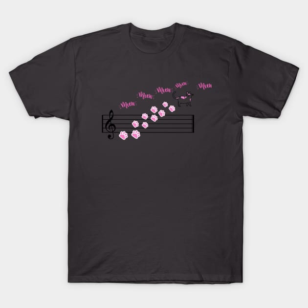 A cat walk on the music portrait T-Shirt by tubakubrashop